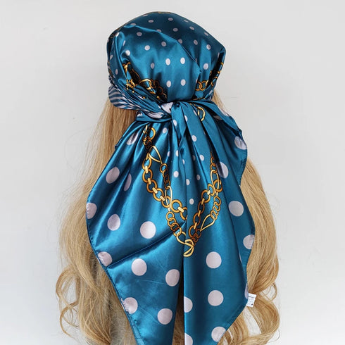 90*90cm Silk Scarf Headwraps For Women Fashion Accessory